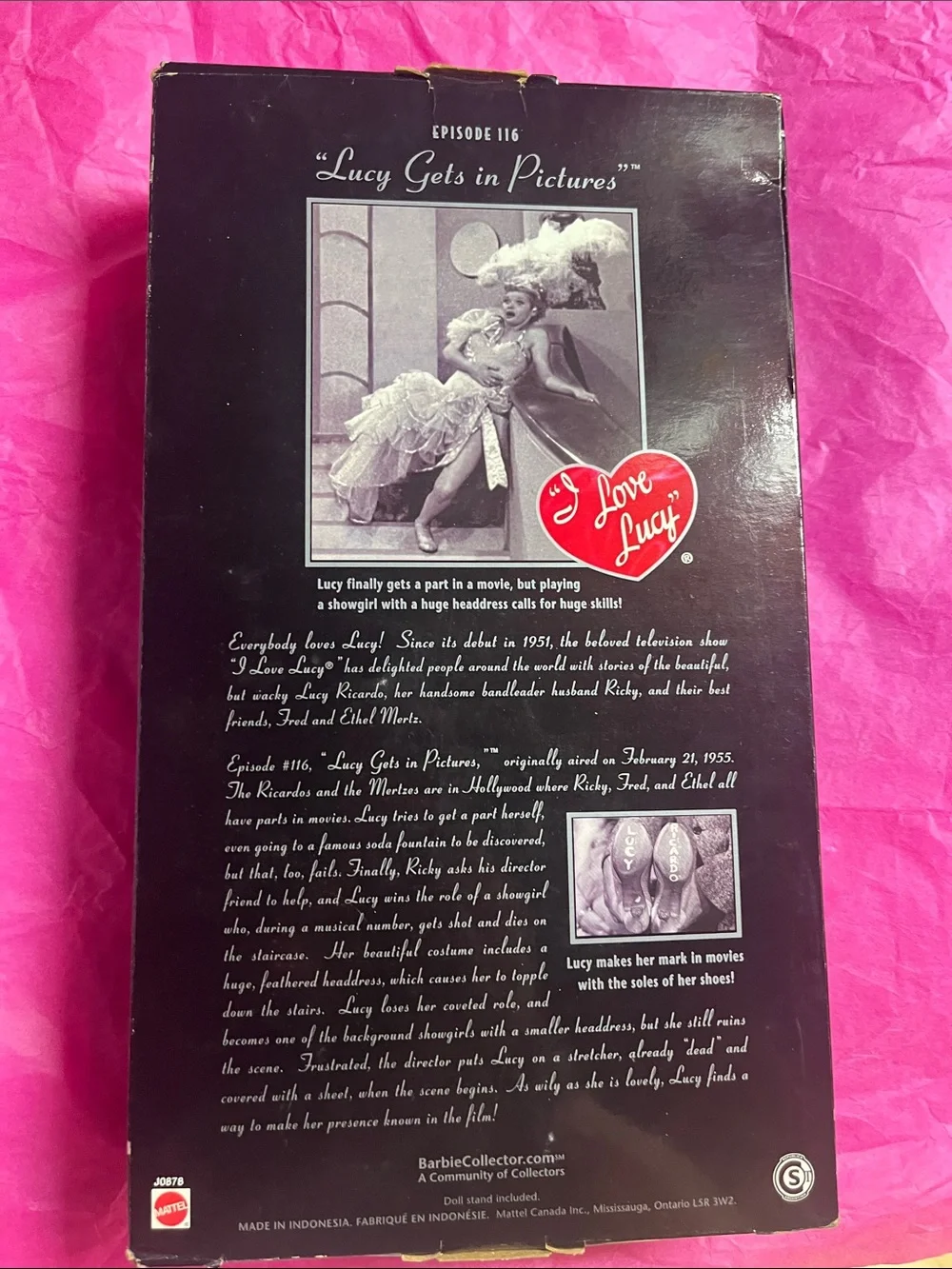 Mattel I Love Lucy Lucille Ball Pink Showgirl Doll